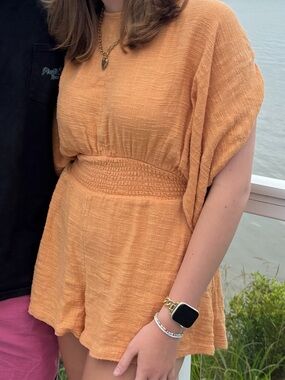Free People Orange Romper